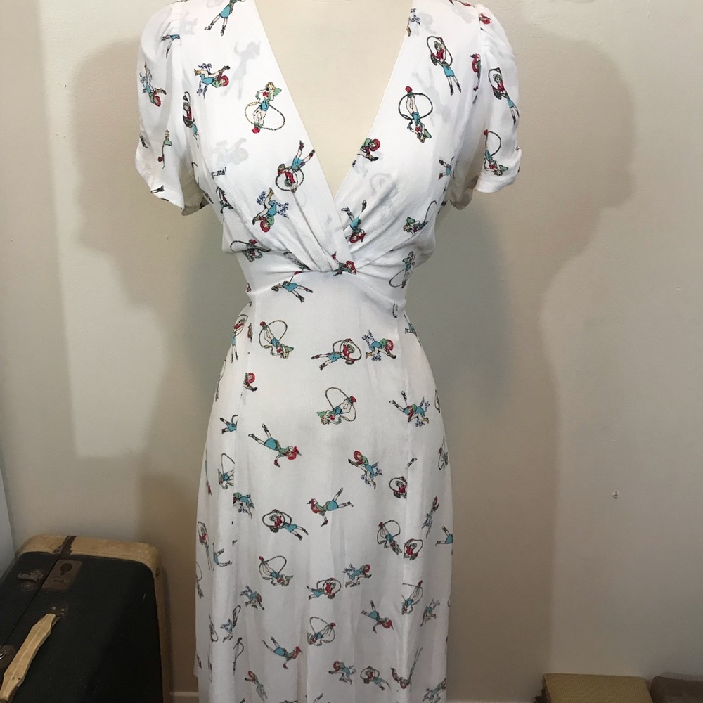 Loco Lindo cowgirl novelty print rayon dress